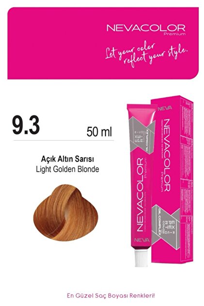 Nevacolor Premium 9.3 AÇIK ALTIN SARISI Kalıcı Krem Saç Boyası