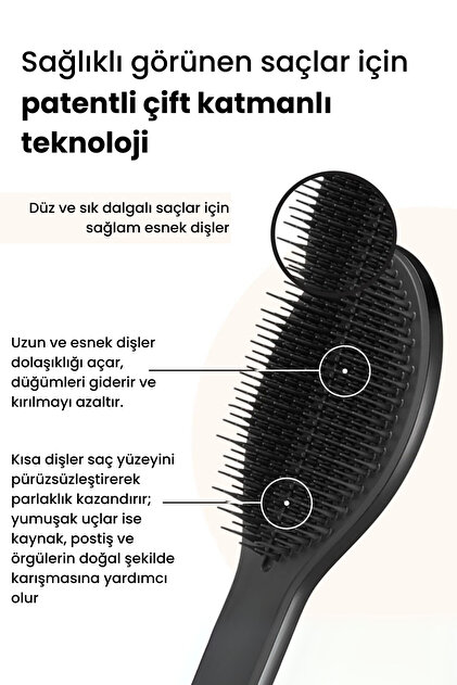 Tangle Teezer The Ultimate Styler Black Tüm Saç Tipleri için Kuru