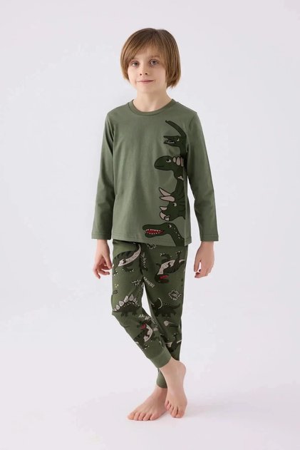 Costum din două piese pentru băieți - kaki