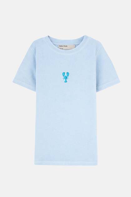 Blue Lobster Terry Kids T-Shirt - Light Blue