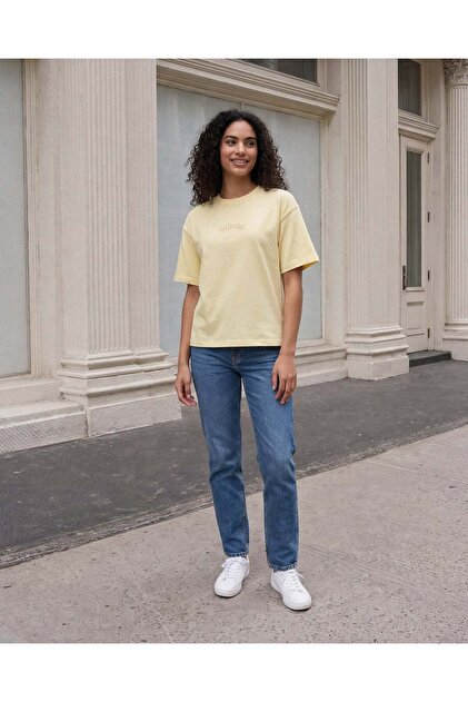 Women Yellow Embroidered T-Shirt