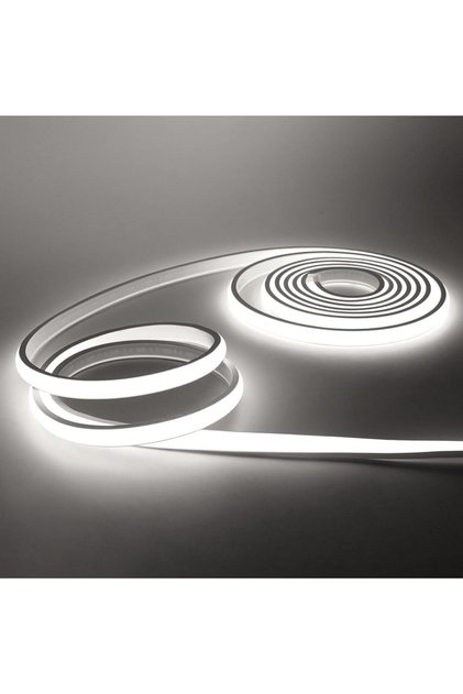Bandă LED COB de 20 metri, IP65, 10W/m, 1000lm/m, 220V, 6500K, lungime 20m, kit cu sursă de alimentare