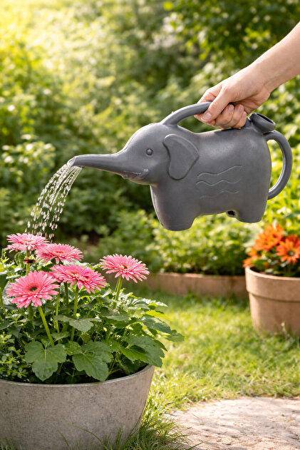 Elephant Shaped Watering Can 1Lt Double Handle Watering Pot Plastic Ah154