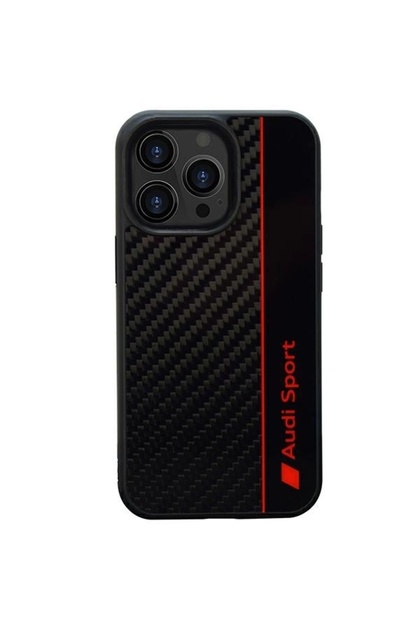 Θήκη TPU Sport από ίνες άνθρακα με λωρίδα για iPhone 13/13 Pro - Μαύρη