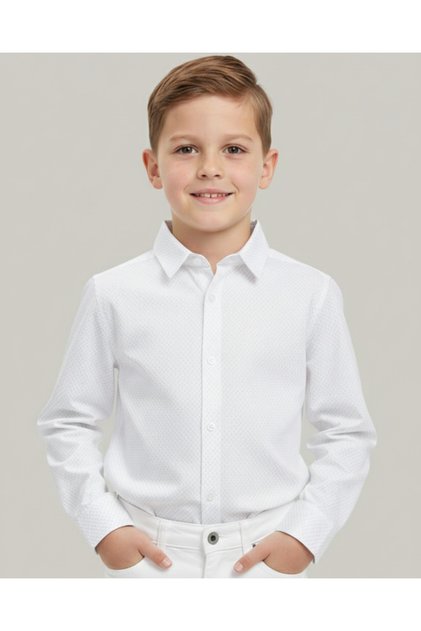 Lily Co Long Sleeve White Boy's Shirt