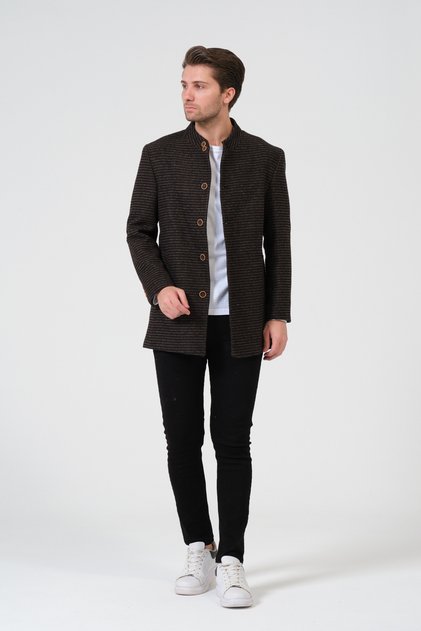 Erkek Slim Fit Kaşe Kaban, Ceket, Mont