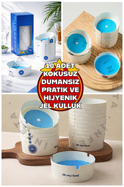 İnfeta 10 Adet Tek Kullanımlık Kül Tablası Kokusuz Taşınabilir