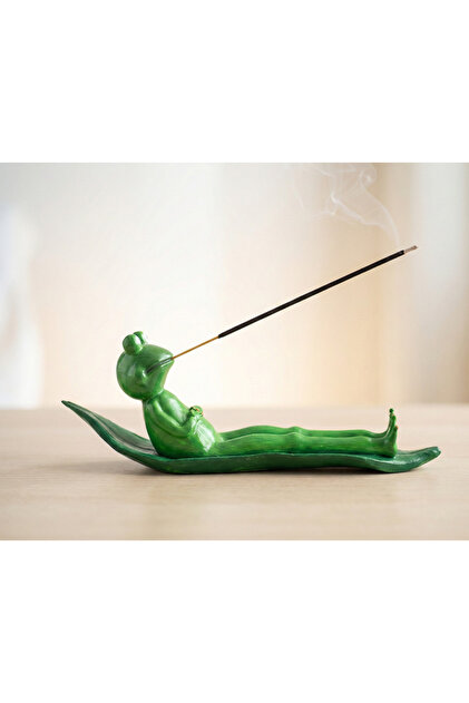 置物 ASAP TÜRKÜ HEDİYELİK Polyester Kurbağa Çubuk Tütsülük - Frog Incense