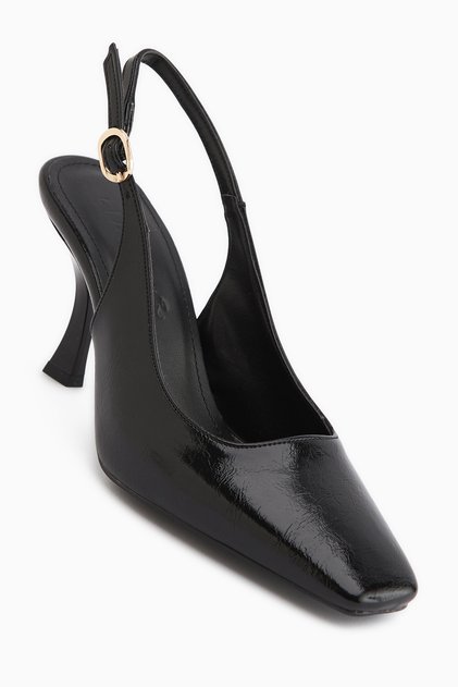 Senja Black Blunt Toe Women's Heeled Shoes
