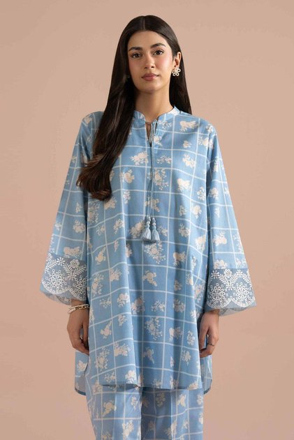 2 Piece - Printed Embroidered Suit - PE 26-204