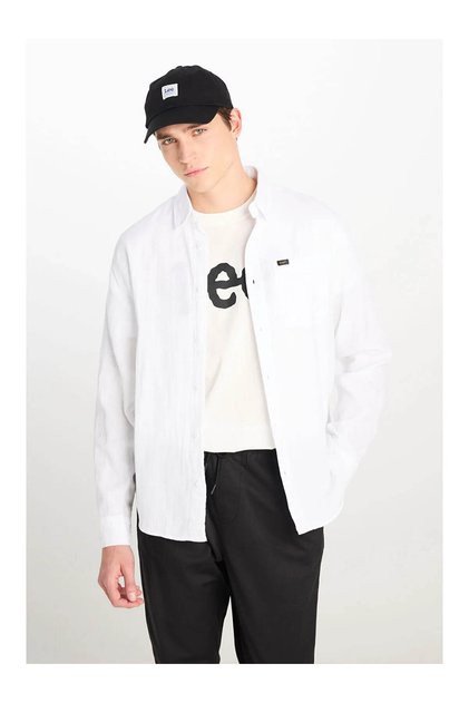 Relaxed Fit Wide Cut 100% Cotton White Shirt