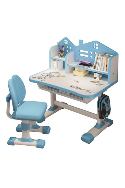 Set de birou AT PERFORMANCE®, pentru copii, mobilier roz pentru casă, birou și scaun. - Albastru