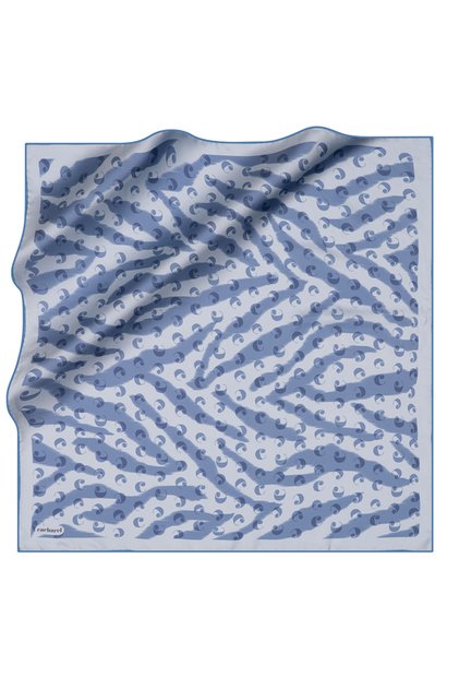 Blue 90X90 Silk Twill Scarf