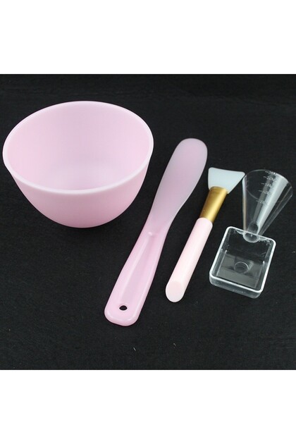 Pink Set 2 3/4pcs Face Mask Brush Set Reusable Mask Mixing Bowl Facial Applicator Spatula Stirring S