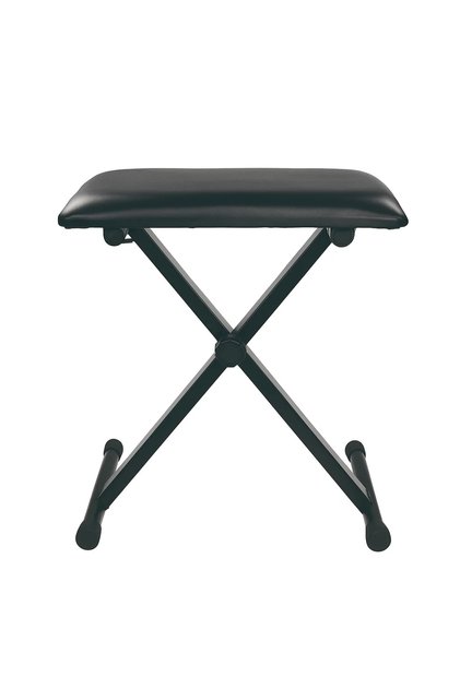 Scaun de orgă reglabil pe înălțime, design stabil, 52 / 55 / 57 cm, protecție pliabilă pentru podea, negru