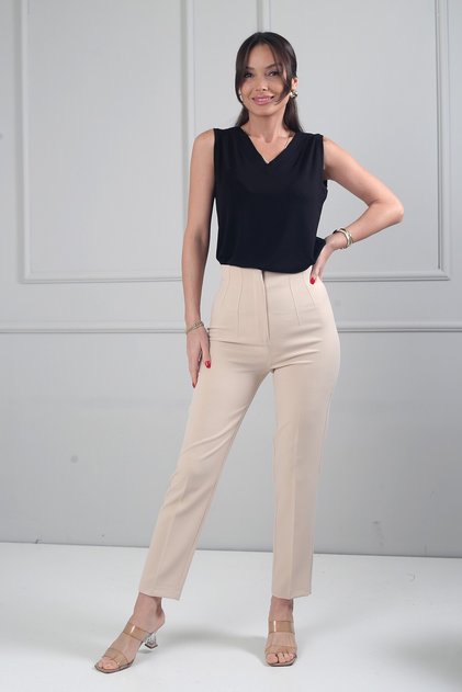 Women's Pleated Crepe Trousers