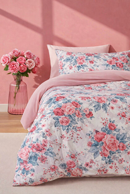 طقم غطاء لحاف مزدوج SOMON ROSE SETÇİFT