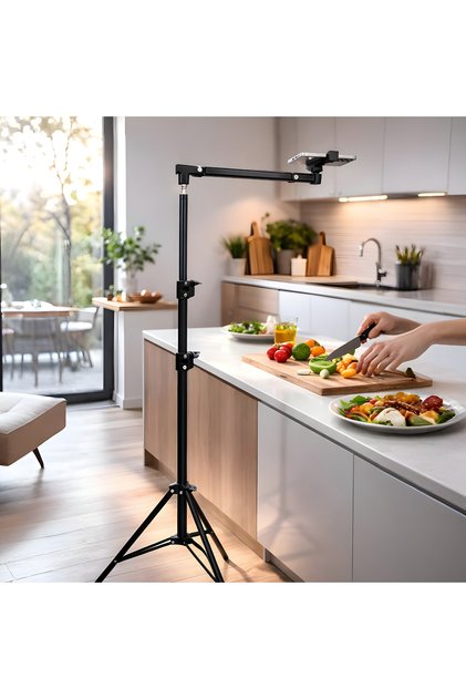 190cm Profesyonel Alüminyum Tripod, Ultra Stabil 2 Eklemli Telefon Video Çekim Stand, HO70