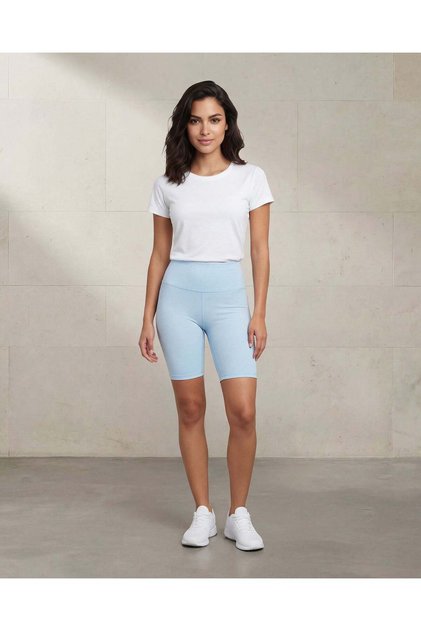 Women Blue Plain Active Shorts
