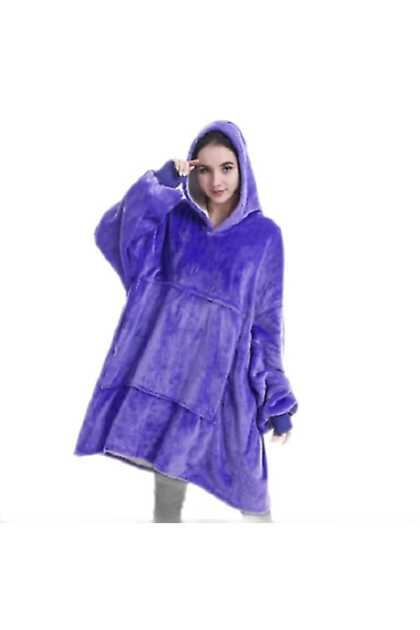 Patura-Hanorac Vivendo® Huggle Hoodie cu Gluga – Confortabila, Calduroasa si Pufoasa, Mov