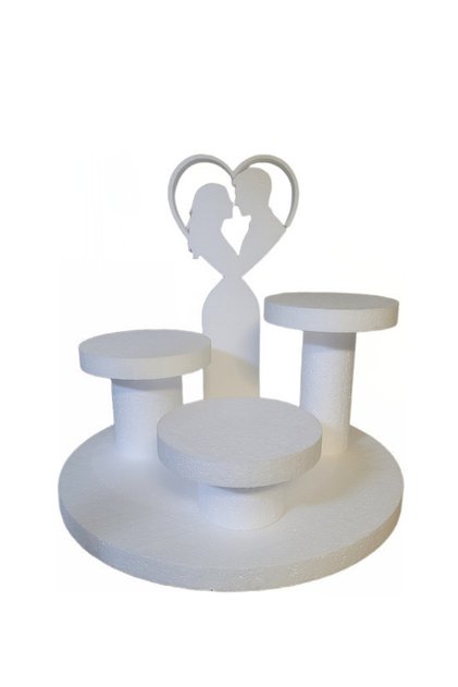 Suport Candy Bar Rotund din Polistiren cu Decor Inimă – 40 cm