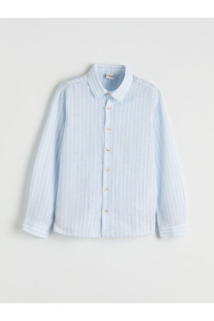 Striped Linen Blended Boy's Shirt
