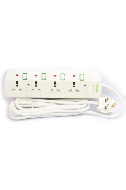 Terminator 4 Way Universal Power Extension Socket With 13A Plug And 5M Esma Approved