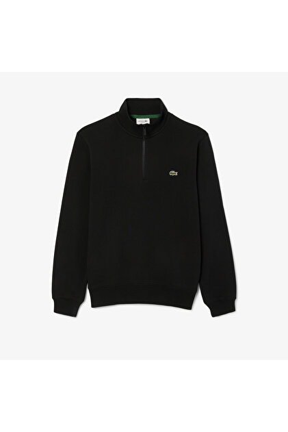 Lacoste High Neck Zipped Fleece Erkek Siyah Sweatshirt - Fiyatı