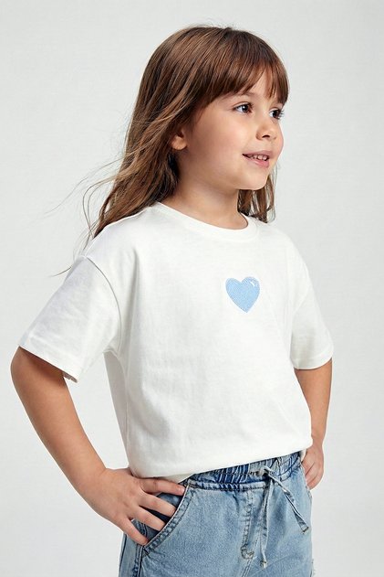 Girl's Heart Printed Soulmate Basic T-Shirt