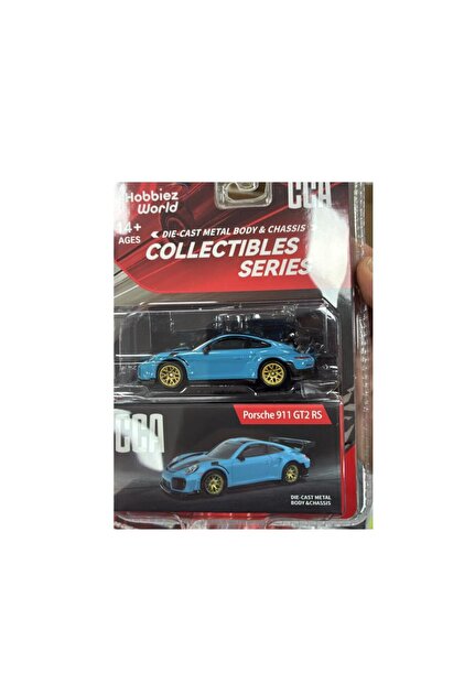 CCA Collectibles Series Porsche 911 GT2 RS Mavi 1/64 Model Araba