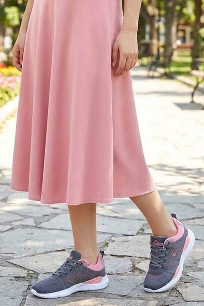 Wolky Women's Gray Pink Breathable Knitted Upper Lightweight Running and Walking Shoes