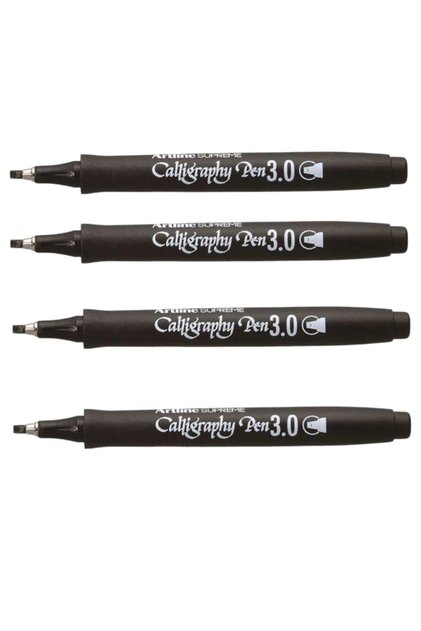 Supreme Calligraphy Pen 3.0 Black (4 Pieces)