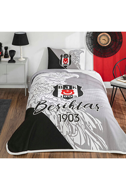Licensed Beşiktaş since 1903 Single Cotton Pique Bedspread Set