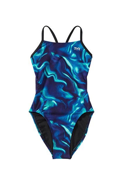 Durafast Elite® Girl's Cutoutfit Swimsuit - Waveform