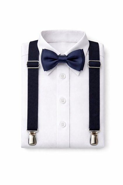 Boy's April 23 October 29 Show Outfit Shirt I Suspender Bow Tie Set Nbl