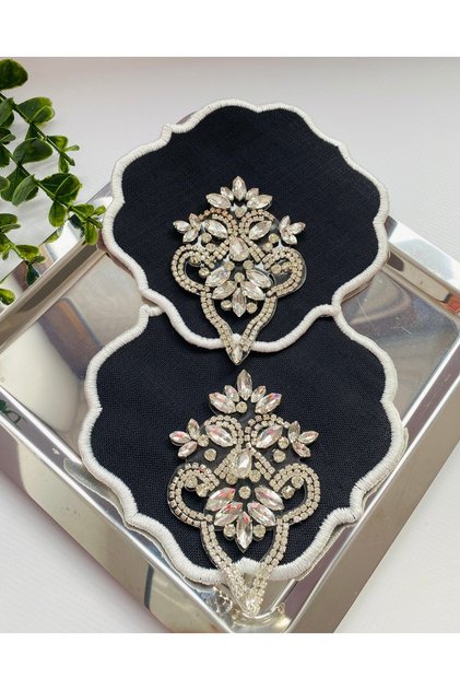 Presentation Napkin, Cocktail Napkin, Luxury Stone Coffee Side Presentation Napkin 2 Pieces