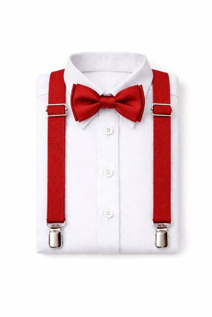 Boy's April 23 October 29 Show Outfit Shirt I Suspender Bow Tie Set Nbl