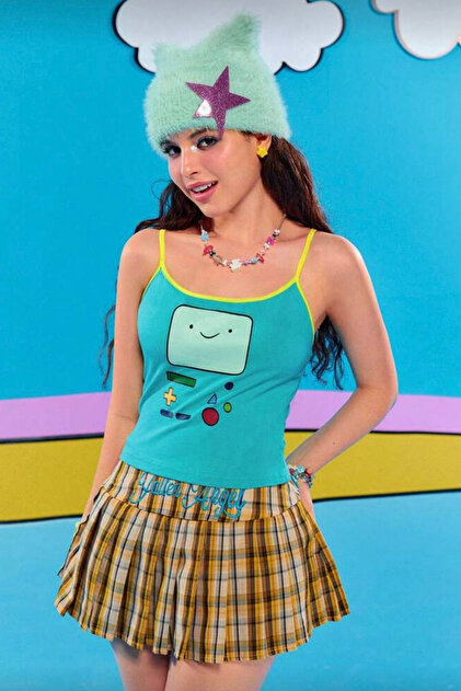 İlayda Toprak Time Mavi Adventure Time Fin and Jack Y2K Askılı