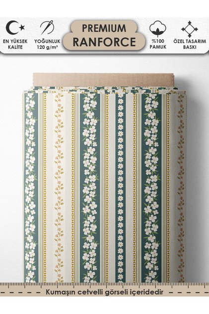 100% Cotton Ranforce Fabric 100X240 cm 120 G/M² Digital Printing Premium Patchwork and Sewing