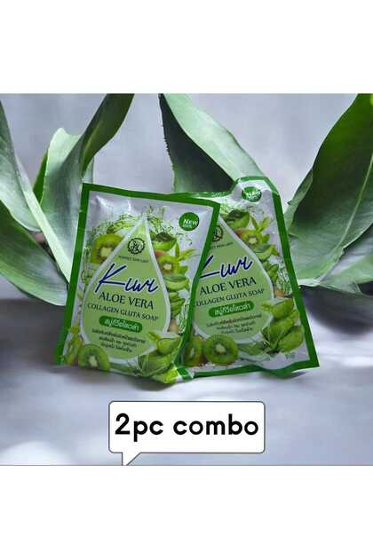 Kiwi Aloe Vera Collagen Gluta Soap 2pc COMBO PACK – Brightening & Hydrating Soap from Thailand