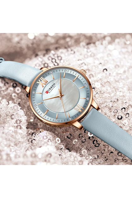 For 9080 Ladies High Elegant Business Wristwatch Fashionable Quartz Watch 35mm Oval Leather