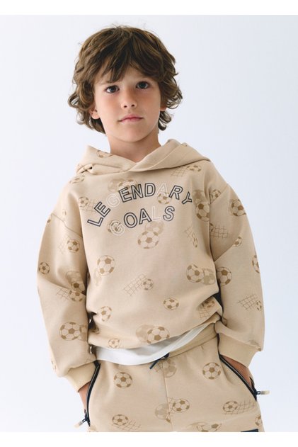Boy's Printed Hooded Sweatshirt 3435