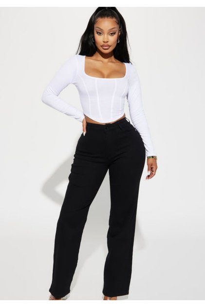 Fashion Nova Lycra Wide-Cut Jeans