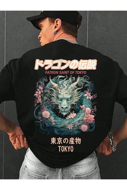 Men Oversize T-Shirt Dark Knight Inspired Print – Streetwear Cotton