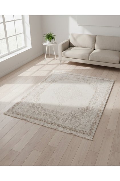 Beige Saten Rug