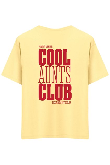 Cool Aunts Club Printed Crew Neck Oversized T-Shirt