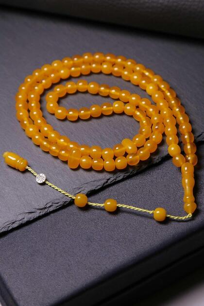 Medium Size 99-Piece Crimped Amber Prayer Rosary