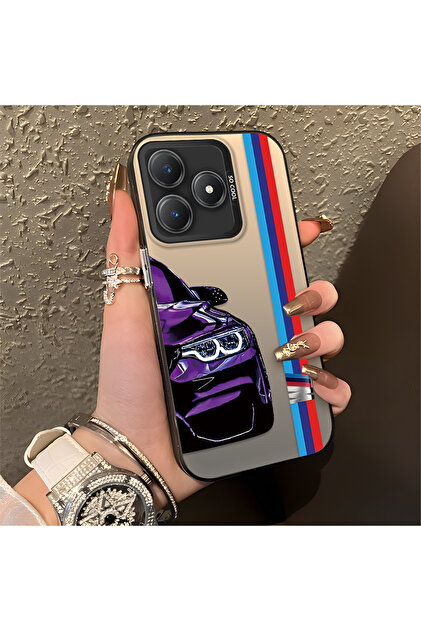Realme C61 Compatible Bmw Patterned Silicone Edge Hard Back Anti-Fall Phone Case