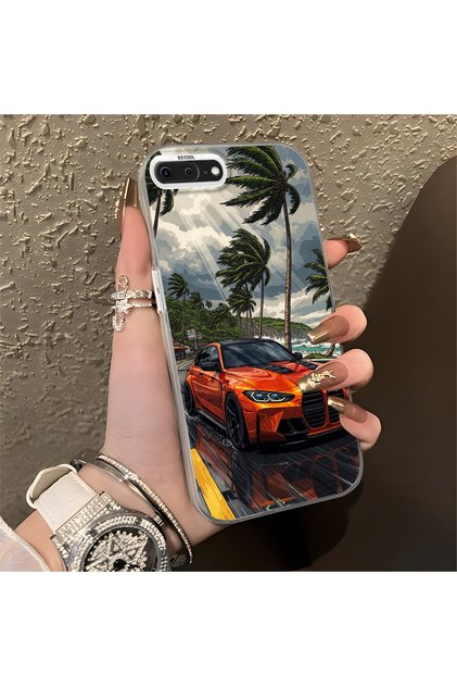 iPhone 7 Plus Compatible Silicone Edge Hard Back Anti-Fall Case Classic Car