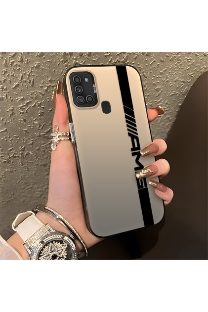 Samsung Galaxy A21S Compatible Silicone Edge Hard Back Anti-Fall Phone Case Amg Patterned